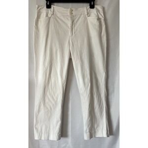 CHAPS RALPH LAUREN‎ SIZE 12 WOMEN'S  WHITE CAPRI  STRETCH MID  RISE